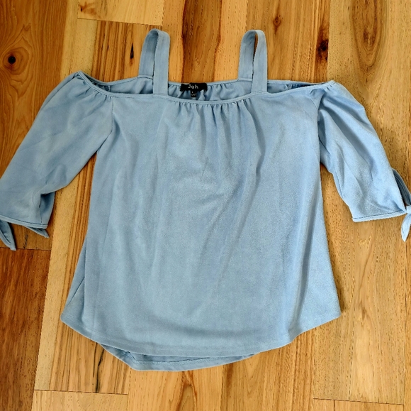 Blue off the shoulder top - Picture 1 of 3